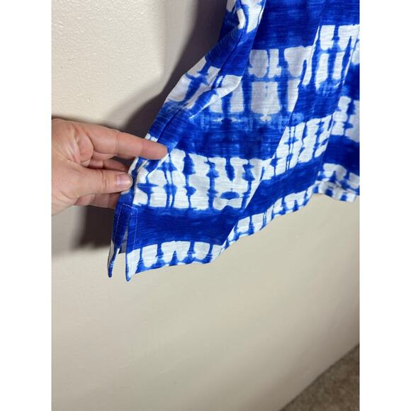 NWT Allison Daley Plus Size Top 1X Tie-Dye Short Sleeve Casual Coastal Tie Front - Picture 3 of 8